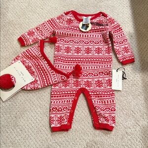 Max studio baby jumpsuit and hat set 0-3 months new